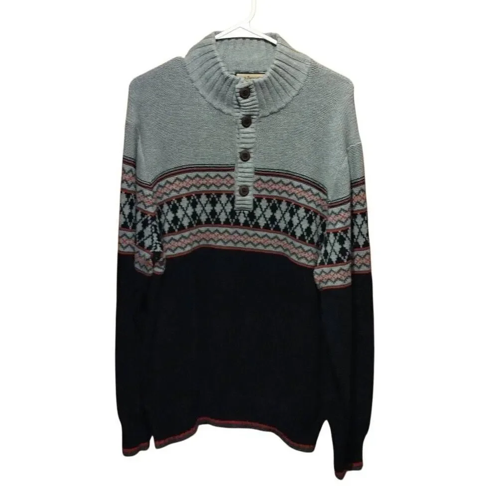 G.H. Bass Sweater Men's Large 100% Cotton Nordic Excellent Condition